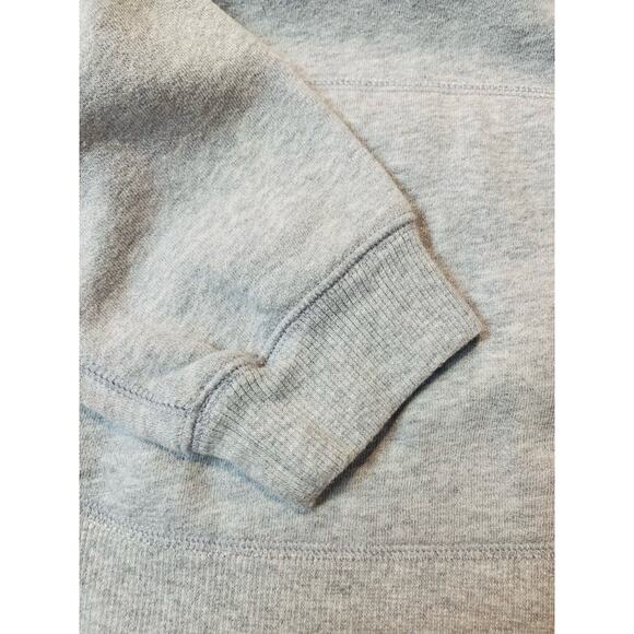 Vintage Sweatshirt Large Womens Gray Pullover Roll Collar Kangaroo Pocket Button - Picture 6 of 10